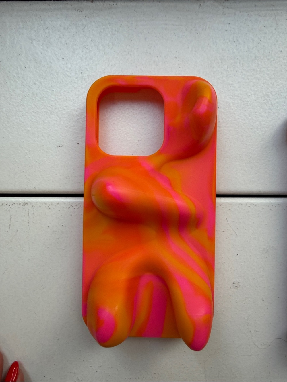 Bailey Hikawa Orange & Pink Swirl Silicone Phone Case IPHONE 15
